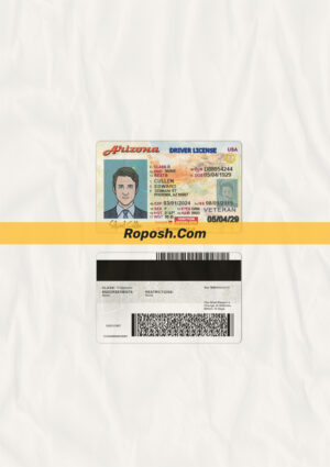 arizona driver license psd template