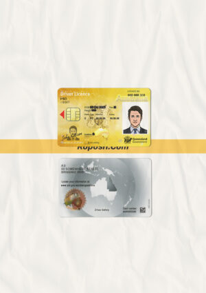Australia Queensland driving license psd template