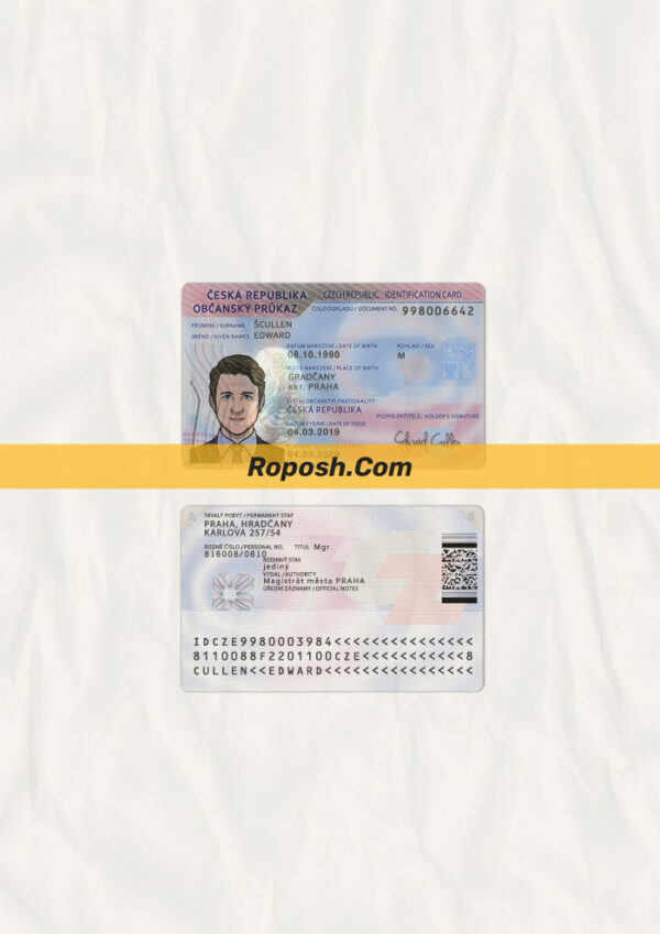 Fake Czech Republic id card psd template | roposh