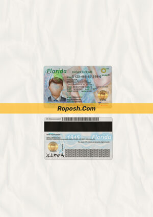 Florida driver license psd template
