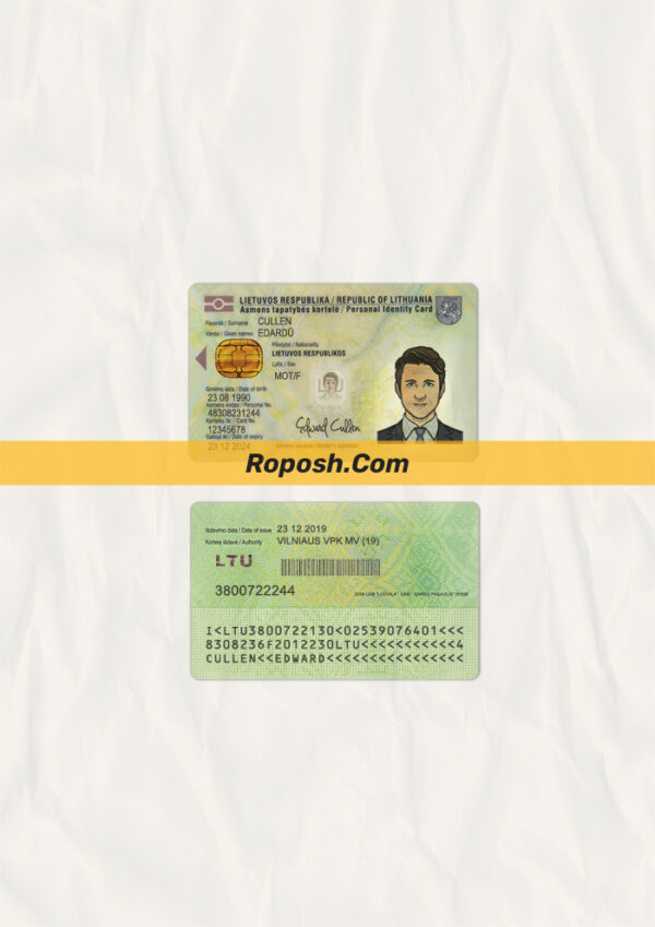 Fake Lithuania id card psd template