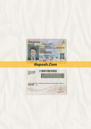 Maine driver license psd template