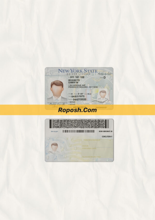 New York driver license psd template