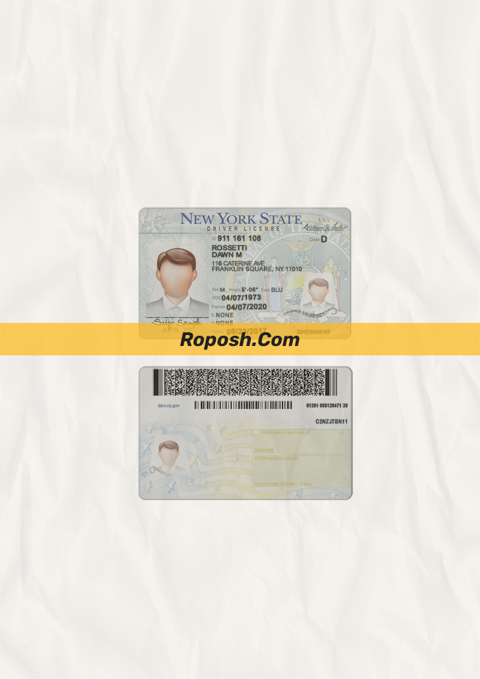 New York Driver License Psd Template Roposh