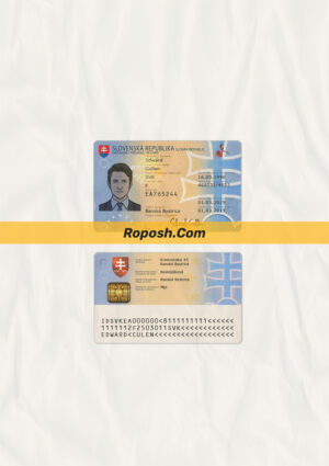 Fake Slovak Republic id card psd template