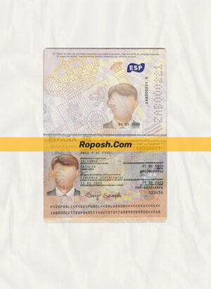 spain passport psd template
