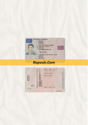 UK driver license psd template