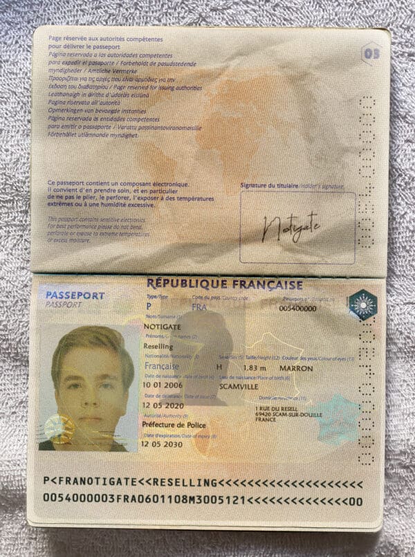 france passport psd template (3 version)