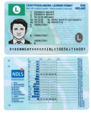 Ireland driver license psd template