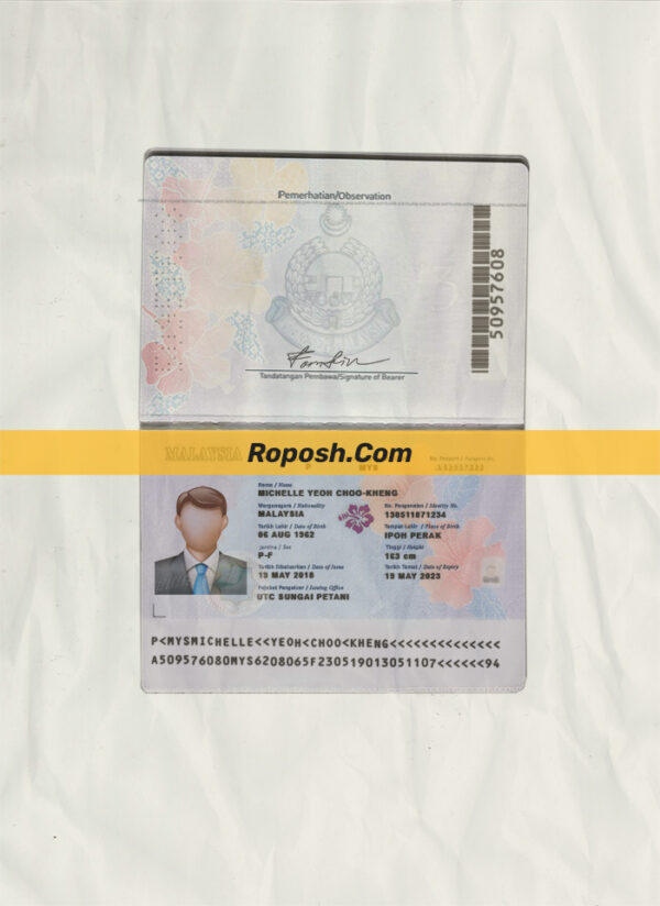 Malaysia passport psd template v1