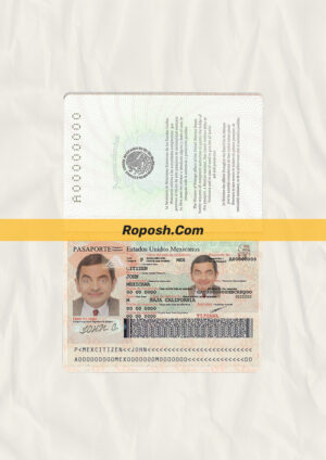mexico passport psd template