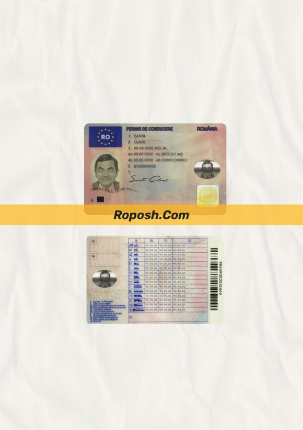 Romania driver license psd template