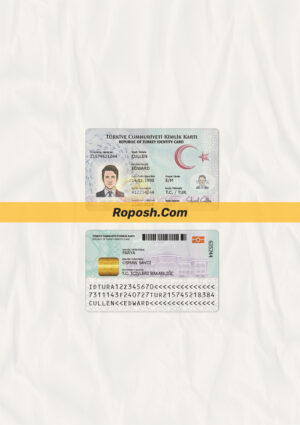 Fake Turkey id card psd template
