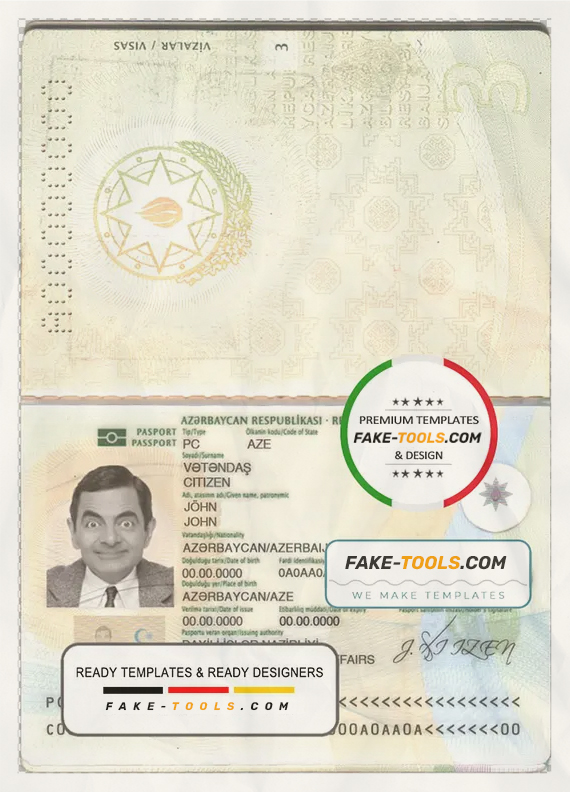 Azerbaijan Passport Template In Psd Format Fully Editable Roposh 1209