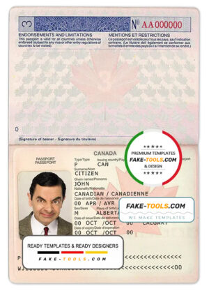 canada passport psd template (2 Version) | Free Download