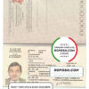 Denmark passport template in PSD format, fully editable