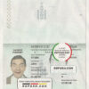 Mongolia passport template in PSD format, fully editable scan effect