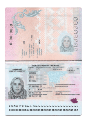 Romania Passport PSD Template – Fully Customizable & High-Quality