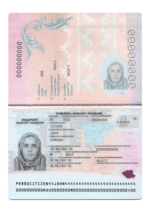 Romania Passport PSD Template – Fully Customizable & High-Quality