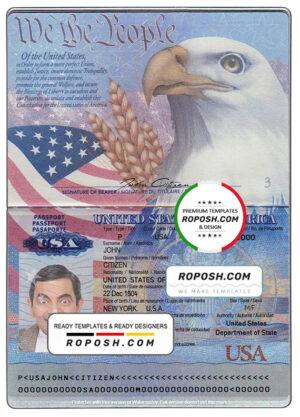 USA Passport PSD Template | Free Download