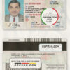 USA state California driver license template in PSD format scan effect
