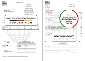 USA Navy Federal Union bank statement template in Excel and PDF format (5 pages)