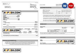 Australia Citibank bank statement Word and PDF template, 6 pages