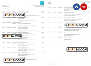 Germany Consorsbank bank statement, Word and PDF template, 2 pages