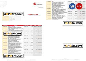 Nigeria Sterling bank statement Word and PDF template, 2 pages