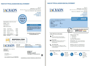 USA Georgia JACKSON EMC utility bill template in Word and PDF format (2 pages)