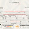 Andorra Andbank bank statement template in Word and PDF format, good for address prove