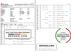 India Finacle bank statement in Excel and PDF format (2 pages)