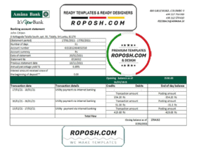 Sri Lanka Amana Bank statement easy to fill template in Excel and PDF format