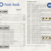 USA Frost bank statement, Word and PDF template, 2 pages