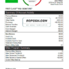 USA TD bank credit card statement template in Word and PDF format