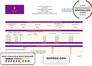 Nigeria Polaris Bank statement easy to fill template in Excel and PDF format