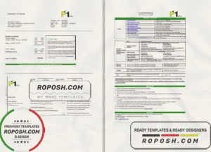 Malaysia Packet 1 Network bank statement template in Excel and PDF format (3 pages)