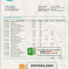 United Kingdom WestStein Bank statement template in Excel and PDF format