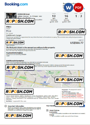 Iceland hotel booking confirmation Word and PDF template, 2 pages