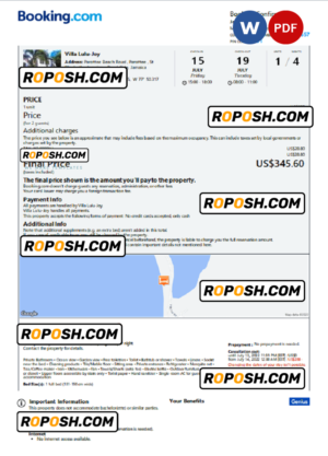 Jamaica hotel booking confirmation Word and PDF template, 2 pages