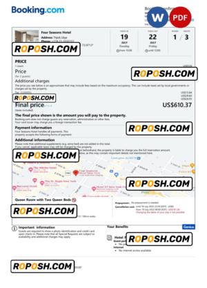 Libya hotel booking confirmation Word and PDF template, 2 pages