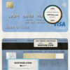 Albania Credins bank visa debit card template in PSD format, fully editable scan effect