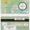 Afghanistan International Bank debit visa card template in PSD format, fully editable scan effect
