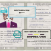 Angola cat (animal, pet) passport PSD template, fully editable