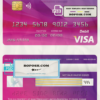 Argentina bank Credicoop bank visa credit card template in PSD format, fully editable