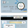 Belgium Keytrade bank visa card template in PSD format, fully editable