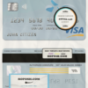 Belgium Keytrade bank visa card template in PSD format, fully editable