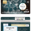 Burkina Faso Atlantique bank visa credit card template in PSD format
