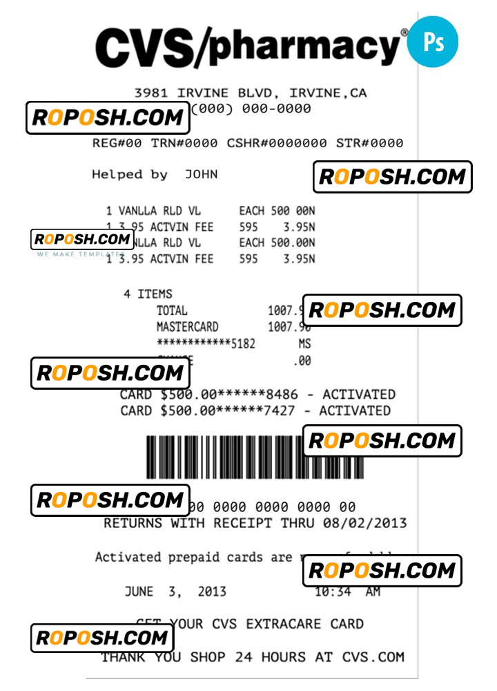 PHARMACY receipt template PSD template roposh