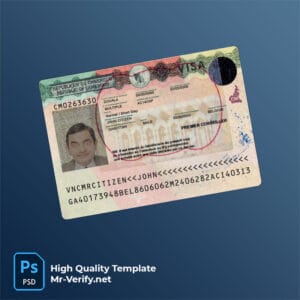 cameroon travel visa PSD template, completely editable, with fonts